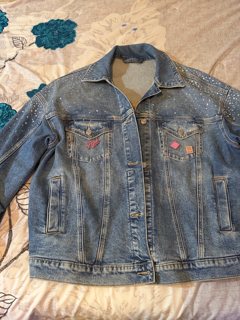 PINK Victoria's Secret Light Blue Denim Jacket - Picture 7 of 12